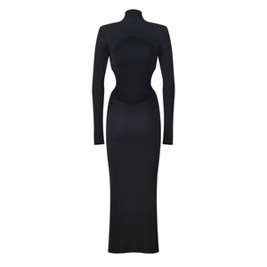 Abito da donna a <span class=keywords><strong>maniche</strong></span> <span class=keywords><strong>lunghe</strong></span> con collo alto in maglia, tinta unita, sexy, slim-fit, con <span class=keywords><strong>schiena</strong></span> <span class=keywords><strong>scoperta</strong></span>, novità Primavera Autunno 2026 - Product Image 6