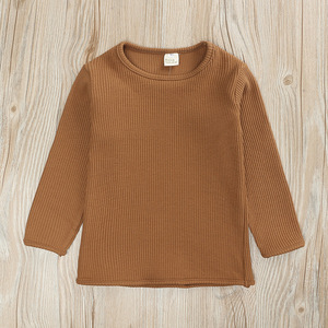 Vêtements pour bébés et tout-petits personnalisés, en coton côtelé uni, vêtements de détente unisexes pour enfants, ensembles de vêtements pour bébés - Product Image 3