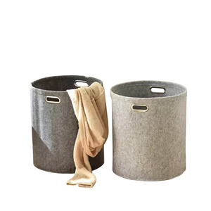 Cesta de Almacenamiento Plegable Circular de Tela con Asa para Ropa y Juguetes, Venta al Por Mayor - Product Image 4
