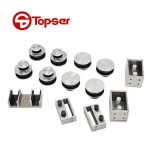 Sistema Moderno de Puerta Corredera Doble para Ducha, Kit de <span class=keywords><strong>8</strong></span> Rodillos, Puerta de Granero de Acero Inoxidable con Herrajes Duraderos y Bajo Ruido - Product Image 2