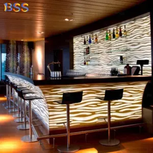 咖啡店接待酒吧柜台l形发光二极管现代设计柜台酒吧模型