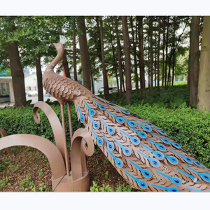 Senzhao Proveedores Mayoristas de Esculturas Metálicas de Pavo Real para Decoración de Jardín, Paisaje y Exteriores, Modernas y Resistentes al Agua - Product Image 4