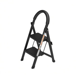 Échelle pliable à 3 marches en acier, capacité de 330 lb, utilisation domestique, conception de verrouillage de sécurité, marches larges antidérapantes - Product Image 1