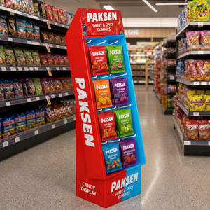 Présentoir suspendu en carton ondulé pour snacks en sachet, cadre épais supportant l'impression couleur personnalisée - Product Image 3