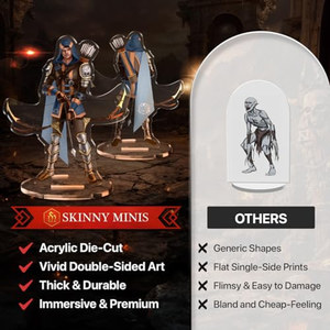 OEM ODM Présentoirs en acrylique minces pour figurines, ensemble de figurines double face pour jeux de table, 13 mini-figurines plates en acrylique avec support - Product Image 5