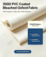Tissu Oxford enduit de PVC 300D blanchi, 100% polyester, imperméable, 320GSM, pour vêtements d'extérieur et décontractés