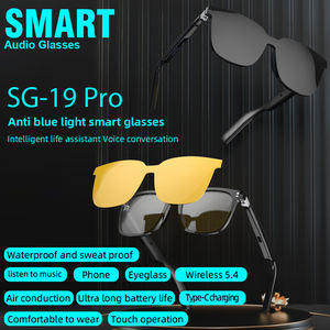 Lunettes intelligentes SG-19 Pro, anti-ultraviolets et anti-transpiration, avec assistant personnel et fonction de lecture musicale, deux verres pour le jeu et la mode - Product Image 2