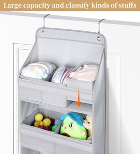 Organisateur de porte à 5 étagères avec fenêtre transparente pour rangement suspendu dans le placard - Product Image 3