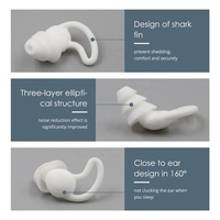 Bouchons d'oreilles en silicone en forme d'aileron de requin pour dormir, anti-bruit, protection auditive, natation, emballage personnalisé