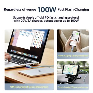 Impresoras USB3.0 de alta calidad, marquesina de Metal luminosa, Cable de nailon, súper rápida Carga, colores huecos, Compatible con pantalla LED IOS - Product Image 6