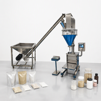 Machine de remplissage et de scellage semi-automatique haute précision pour sachets, bouteilles et canettes en plastique, avec vis sans fin pour l'emballage de poudres alimentaires et chimiques