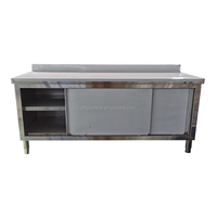 Armoire de rangement modulaire extensible en acier inoxydable commercial 201/304, haute capacité, avec plan de travail et stations d'outils
