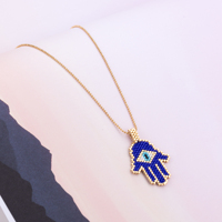 Collier de main avec pendentif œil turc rétro, bijou tissé à la main Miyuki, collier porte-bonheur, amulette puissante, vente directe d'usine