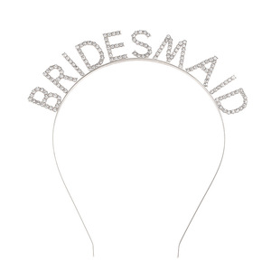 Venta caliente Boda nupcial accesorios para el cabello aleación cristal diamante novia carta <span class=keywords><strong>diadema</strong></span> equipo dama de honor <span class=keywords><strong>diadema</strong></span> al por mayor - Product Image 6