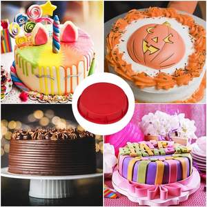 2 stampi per torta antiaderente in Silicone rosso 26x4.7 Cm-per dolci torte Semifreddos utensili per torte - Product Image 3