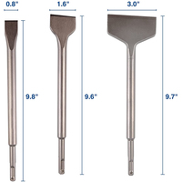 DZ Ensemble de 6 burins pour marteau perforateur électrique SDS Plus, pointe, rainure, gouge, plat, pour la sculpture sur pierre, béton, brique, roche, maçonnerie