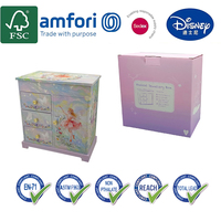 Boîte à bijoux musicale Jakos Fairy Design avec tiroirs et porte - pour un cadeau pour l'anniversaire des filles, Noël et les fêtes