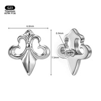 Perhiasan Tubuh Titanium Ciyi ASTM F136 Grade, Model Vintage Bentuk Bintang, Berhiaskan Zirkon, Unisex, Hadiah Pernikahan, Tindik Bibir Internal