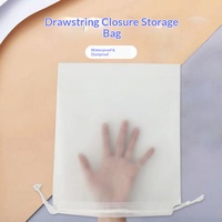 Sac de rangement en PEVA mat avec cordon de serrage pour vêtements, chaussures, chaussettes, jouets en peluche - Emballage anti-poussière