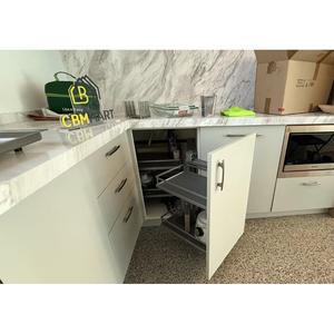 Su misura L a forma di lacca finitura di legno grano melamina finitura armadi da <span class=keywords><strong>cucina</strong></span> mobili mobili <span class=keywords><strong>cucina</strong></span> armadi da <span class=keywords><strong>cucina</strong></span> - Product Image 6