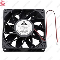 Ventilateur de boîtier Gdstime GDP1438 140 mm à double roulement à billes 12V/24V, débit d'air élevé 232 CFM, pression statique élevée 3000 tr/min pour carte graphique et CPU