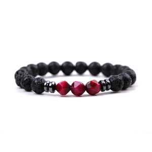 Ingrosso gioielli Lave Chunky <span class=keywords><strong>rosa</strong></span> sfaccettato occhio di tigre foto ametista <span class=keywords><strong>quarzo</strong></span> <span class=keywords><strong>rosa</strong></span> lapislazzuli pietre naturali bracciali con perline - Product Image 5