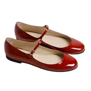 Phong cách ngón chân tròn dễ thương Cô Gái Khóa dây đeo giày phẳng tùy chỉnh bằng sáng chế Màu sắc phụ nữ Mary Jane giày phẳng - Product Image 2