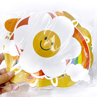 Décoration Murale d'Anniversaire pour Bébé, Ballons en Forme de Crayon de Dessin Animé et Fleur Marguerite, en Carton Amusant pour Fête d'Enfants Garçons et Filles