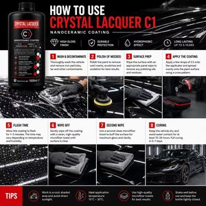 CRYSTAL <b>LACQUER</b> C1 1000ml Car Ceramic Coating High Gloss Hydrophobic Nano Coating for Automotive <b>Paint</b> Protection - Product Image 6