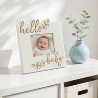Cadre photo de table Hello Baby, cadre cadeau personnalisé, cadre en bois fait main, écologique, créatif, cadres photo de table
