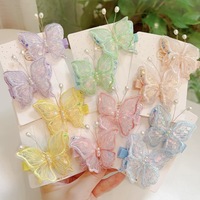 Barrettes Papillon en Dentelle pour Enfants, Pinzas à Cheveux Perle Douce, Ornements Mignons pour Cheveux en Forme de Papillon