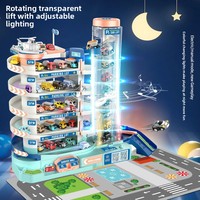 Ville voiture Parking Garage bâtiment lumière musique aventure électrique ascenseur piste jouet en plastique pour les âges 5-7
