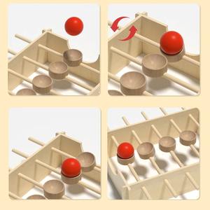 Jouet à roulettes en bois Montessori, jeu éducatif pour enfants, développement de la motricité fine, <span class=keywords><strong>puzzle</strong></span> en bois naturel - Product Image 3