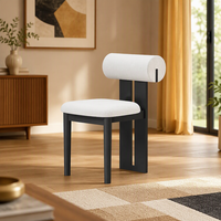 Chaises de restaurant MULIGNA, coussin lavable, revêtement en lin, chaise de salle à manger avec sièges en bois, adaptée aux cafés, hôtels, salles à manger