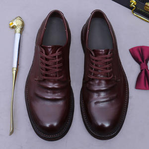 Zapatos de Cuero Casuales de Moda para Hombre, con Punta en Pico, Estilo Retro Otoñal, Oxford, Impermeables, Transpirables, Talla Grande - Product Image 5