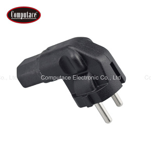 Black CEE 7/7 Male <b>Plug</b> to IEC C13 Female 90 Degree Right Angle <b>Power</b> <b>Adapter</b> 10A 250V Down Angle <b>Power</b> Connector for PC Monitor - Product Image 3
