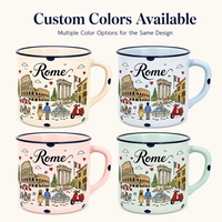 Tasse à café en céramique souvenir d'Italie Rome, motif dessin animé mignon Colisée, emblème de la ville, en grès, personnalisable OEM ODM, vente en gros