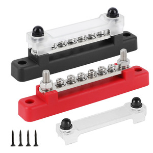 บล็อกขั้วต่อสกรู 6 ทาง 5 ทาง 150A บัสบาร์ทองแดงพร้อมฝาครอบสำหรับสายไฟ RV - Product Image 1
