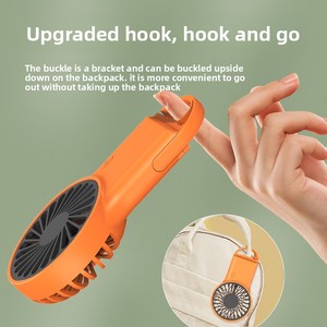 Nouveau ventilateur de randonnée portable 2024, rechargeable par USB, mini ventilateur de bureau portable, 3 vitesses, faible bruit, 7 lames, commande mécanique, 1 à 3 heures d'autonomie - Product Image 2