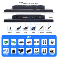 Moniteur LCD industriel OEM 3 "17" 19 "27" 43 "Ip67 7 23.8 pouces 27 32 pouces Fhd 1920*1080 Moniteur industriel étanche intégré