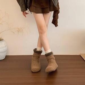 Bottes de neige chaudes pour femme, doublées polaire, style vintage, hiver 2026, semelle souple, polyvalentes, tendance, bottines en coton - Product Image 3