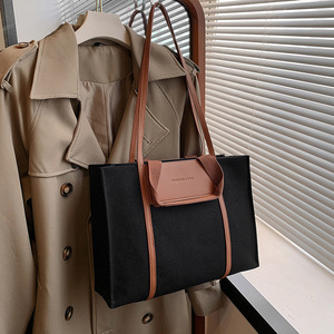 Túi <span class=keywords><strong>Tote</strong></span> <span class=keywords><strong>Canvas</strong></span> Thời Trang Xu Hướng Mới 2025 Bán Buôn, Dung Lượng Lớn, Thiết Kế Khối Màu, Túi Đeo Vai/ Cầm Tay, Phong Cách Xuất Khẩu - Product Image 3