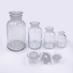 Thickened Packaging Clear Amber Wide Mouth <b>Glass</b> 30ml-1000ml Reagent <b>Bottle</b> <b>With</b> <b>Glass</b> Stopper for Packaging - Product Image 6