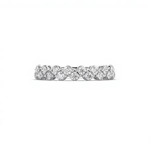 Anillo de Eternidad de Oro Blanco de 14K con Doble Hilera de Diamantes Cultivados en Laboratorio de 0.88 CTW, Anillo de Lujo para Mujer, Aniversario de Bodas - Product Image 1