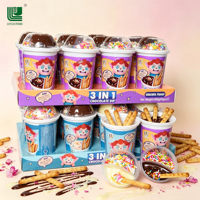 Approvisionnement direct usine OEM – Boîte de collation pour enfants 3-en-1 : Biscuits Ladyfingers à tremper au chocolat croustillant et crème sucrée, très tendance