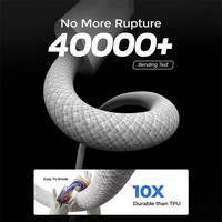 Cable USB tipo C de carga rápida 3A trenzado de 60W extra largo de 3 metros para teléfonos móviles y computadoras