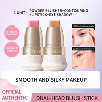 Stick blush 4g 2-en-1, double embout, longue tenue, maquillage naturel quotidien, fini mat, à base de plantes, OEM ODM, logo personnalisé