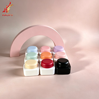 Pot en plastique carré givré vide de 20g avec couvercle, personnalisable OEM/OED, pour vernis gel, beurre corporel, emballages de soins de la peau