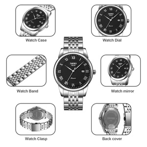 Montre à quartz pour femme SKMEI 9058, bracelet en acier inoxydable argenté avec chiffres romains, affichage de la date, montre de bureau, étanche - Product Image 3