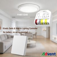 Kit de Iluminación Inalámbrica con Recolección de Energía, Módulo de Iluminación Residencial Inteligente con Interruptor de Pared Estándar del Reino Unido, Encendido/Apagado